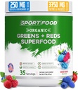 Organesos i Reds Superfod Powder  Berry Flavor  Biosfera 25+ Fruitas & Veggies, Beets, Prebiòtics, Antioxint-Rich, Keto- Yemily suavyvy, 35ving