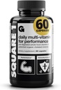 Gains di Bulk Square 1 Multivitamin dan Mineral Suplemen untuk Perempuan dan Pria, Vitamin, Enzymes Digetical dan Motilanic Mineral Kesehatan, Performance dan Dukungan Imune, 60 Kapsul