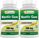 Best Naturals 2 Pack Mastic Gum Capsules 500 mg - 60 Count - (Non-GMO) (Gluteenivaba) - Soodustab Tervislikku Magu & Duodenal Health - (kokku 120 kapslit)