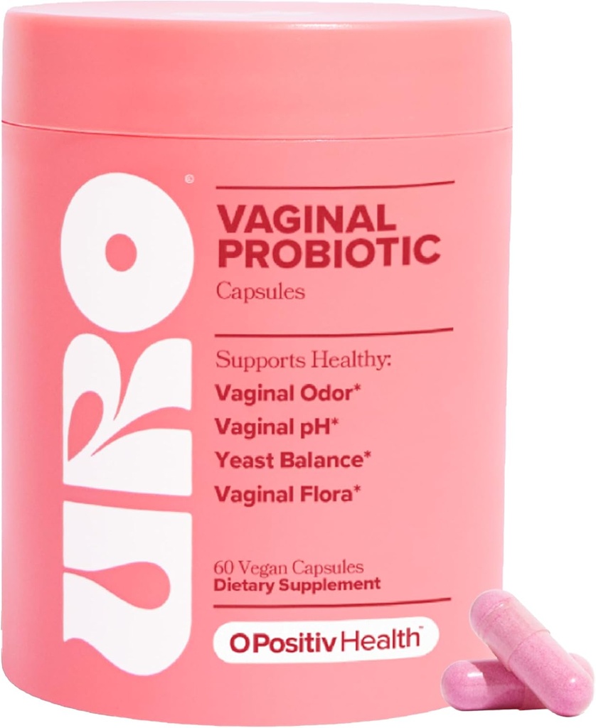 O Positiv URO Vaginal Probiotics for Women pH Balance with Prebiotics & Lactobacillus Probiotic Blend - Vaginal Health Supplement - Promote Healthy Vaginal Odor & Vaginal Flora, 60 Count (Pack of 1)