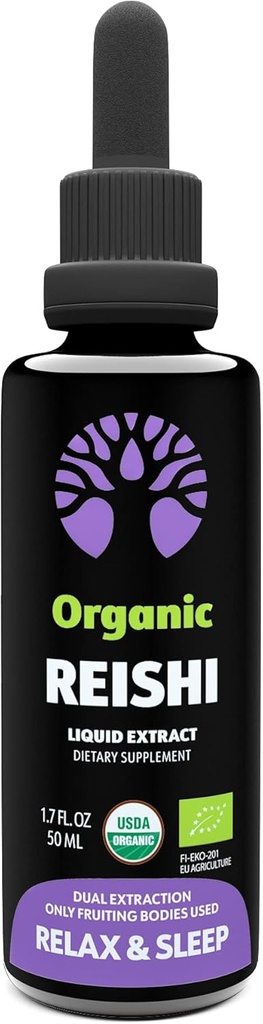 LOOV Organic Reishi Mushroom Təhsil - 50 Xidmət - Fruiting Bodies Yalnız - Sleep və Immune Support