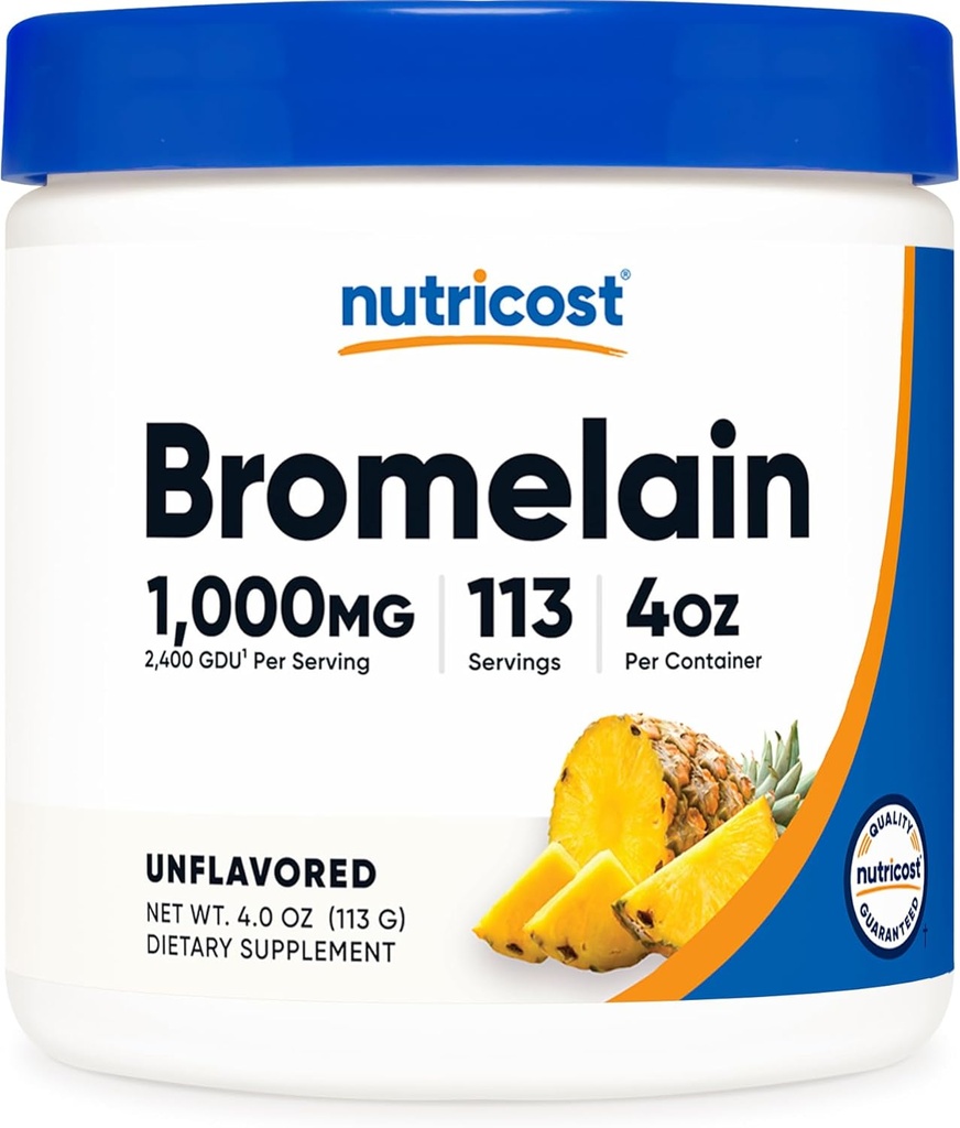 Nutricost Bromelain Powder 4 OZ - не-ГМО, вегетарианский, без глютена