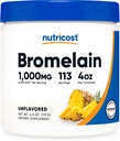 Nutricost Bromelain pulveris 4 OZ - ne-GMO, veģetārs, bez lipekļa