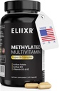 Eliixr Methylated multivitamin cho nam và nữ, với 1500mcg năng động Folate và 500mcg B12 ở mỗi Capsule. 60 Capsules, 60 ngày cung cấp, Iron Free, sản xuất ở Mỹ