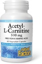 Factores naturales Acetyl L-Carnitine 500 miligramos, 60 cápsulas vegetarianas