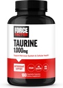 FORCE FACTOR Taurin Supplement, Taurine 500mg Capsules Antioxidant Supplement för att stödja nervsystemet och cellulär hälsa, Vegan, No Gelatin, Non-GMO, 180 Vegetable Capsules