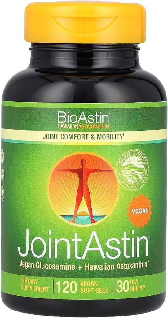 Nutrex Hawaii Joint Astin - 12 mg, 120 Softgels - Joint Support supplement with Glucosamine " BioAstin Hawaiian Astaxanthin - Farm-Direct Antioxidant supplement Joint, Eye, Skin ' Immune System Health*