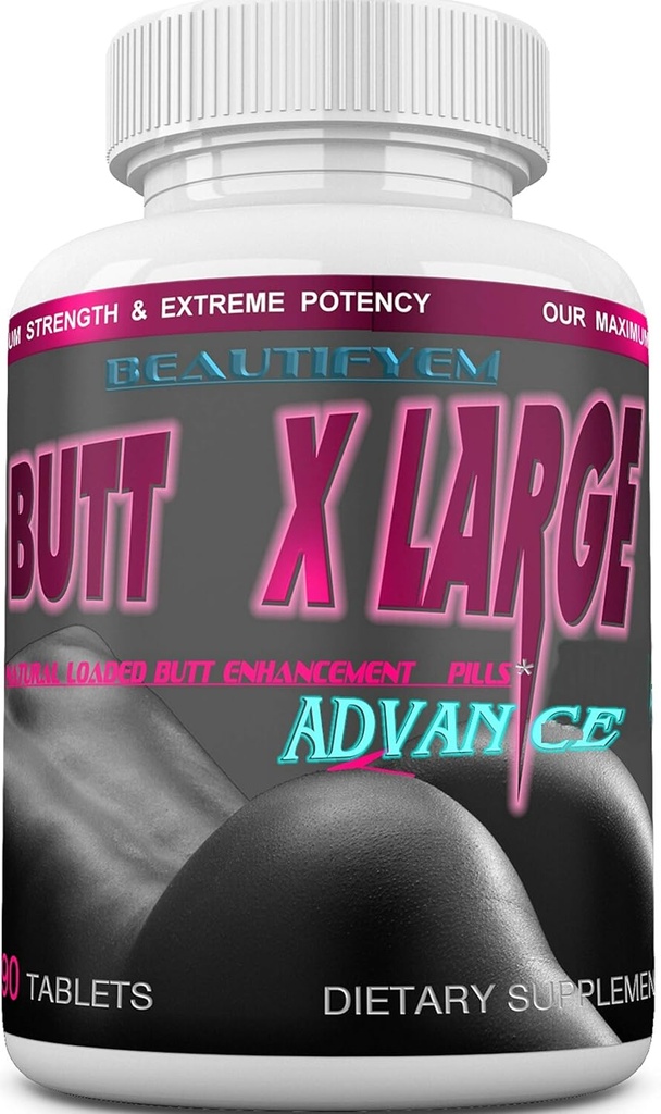 Butt X-Large Advance Butt Enlargement, Booty Enhancement. גלולות מגבירות Fast Curved Biggertes - 90 טבליות (לא קרם בטן)