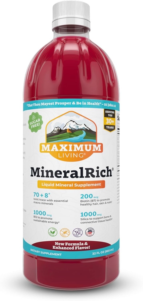 Supplément minéral vivant maximal - 32 oz (paquet de 1), MineralRich)