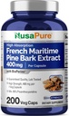 NusaPure francoski pomorski pine Bark ekstrakt 400mg na Veggie Caps 200-dnevno oskrbo Bioperine Non-GMO Vegan