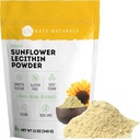 Kate Naturals Sunflower Lecithin Powder för Baking Bread, Gummies, Cooking. Lecithin Supplement för täppt mjölkdukter. ersätta soja Lecithin Powder (12oz, icke-GMO)