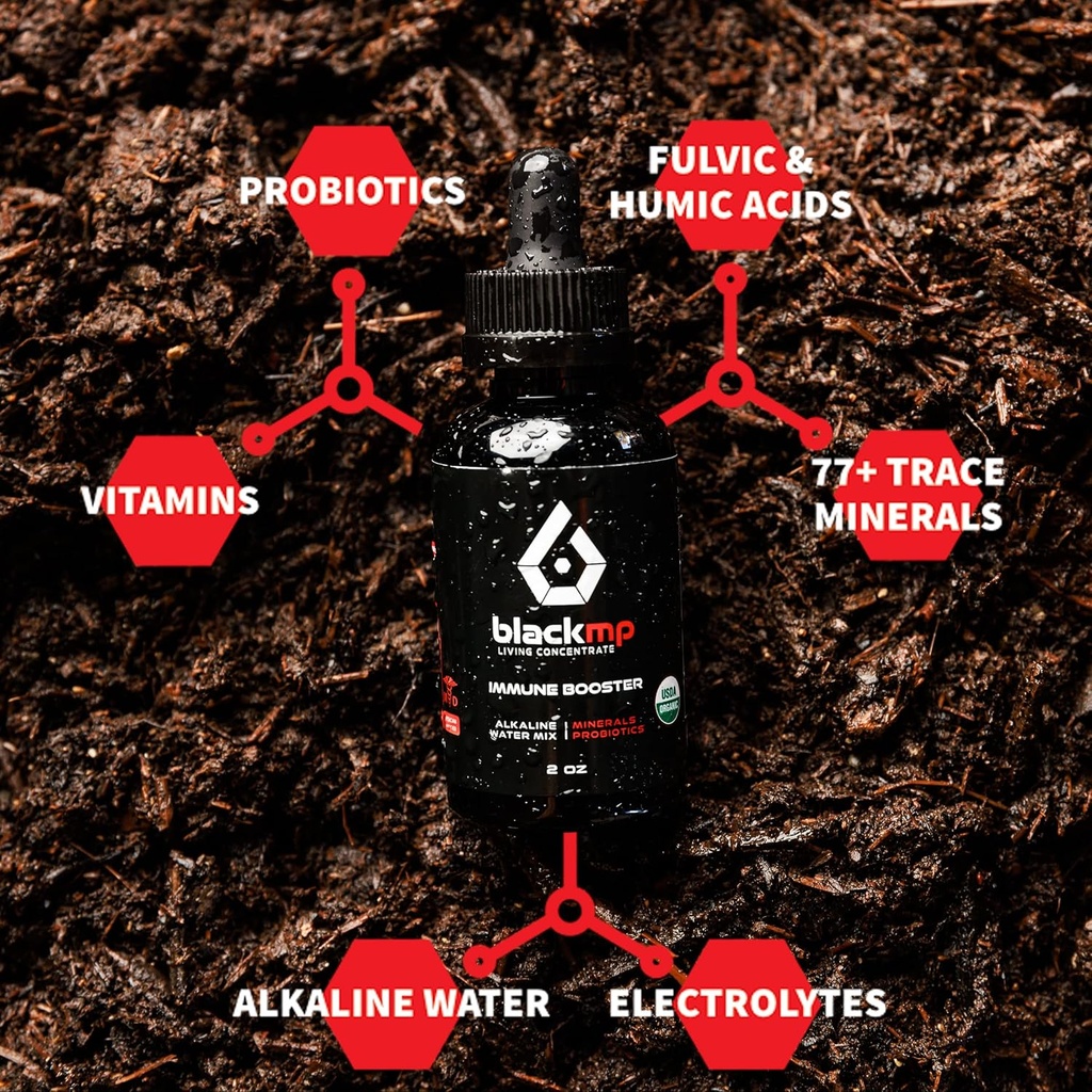 Immune Booster Drops - Pharmaceutical Grade Fulvic & Humic Acids & USDA Certified Organic Probiotics. Restores Gut Health, Strengthens Immune System & Bodily Functions. - 2oz