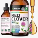 BIO KRAURER Red Cliver Tincture - Extracció de Cliver vermell suplementari per la implementació de dones - alcohol i Sugar Lliure - Vegan Deixa 4 Fl.Oz.
