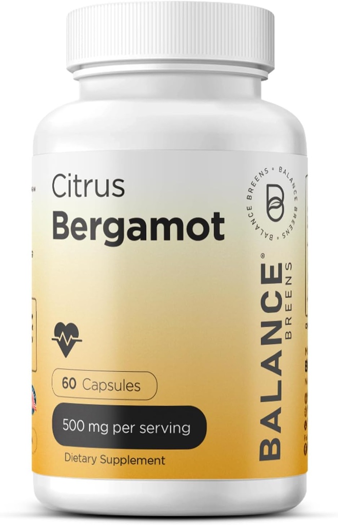 Citrus Bergamot 500 מ"ג, 60 קפסולות טבעוניות - תוספת ברגמוט מתקדמת עבור Metabolism (60 Count (Pack of 1))