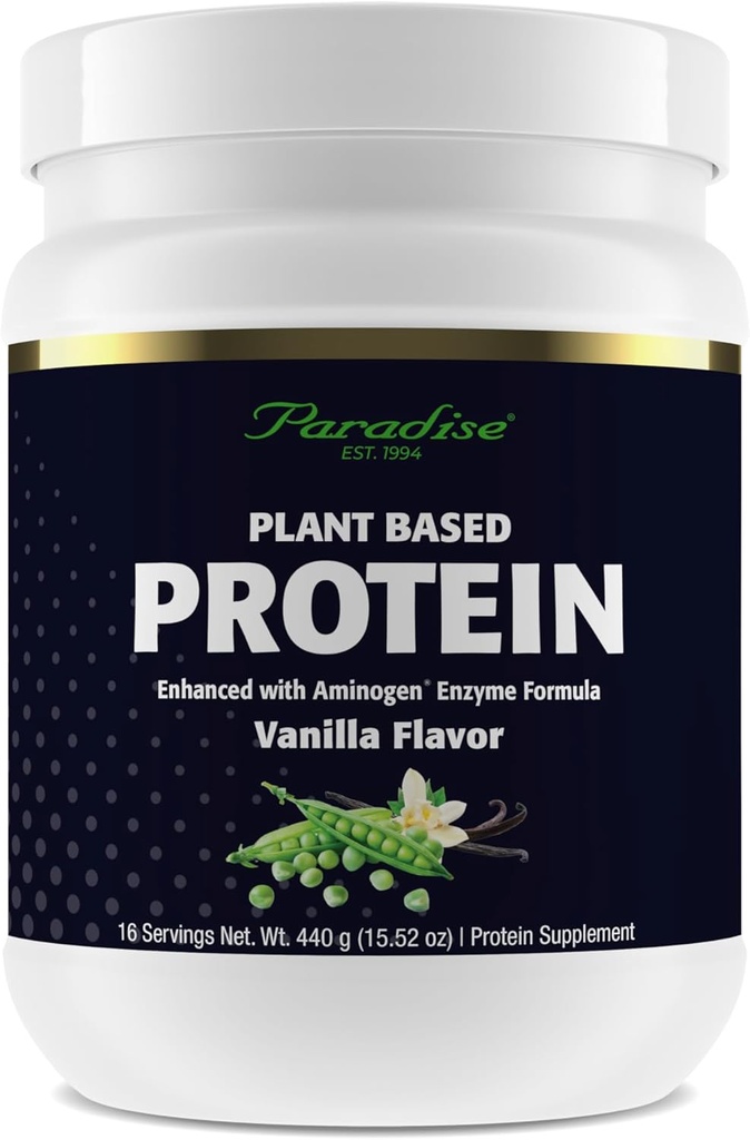 Paradise Herbs Certified Organic Pea Protein Powder, Vanilla Flavor, Vegan, Glutenfrei, Non-GMO, Keto, Paleo, 15 Servierungen, 15.87 Unze