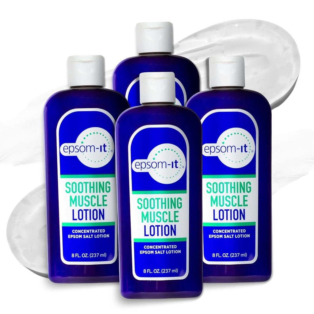 Epsom-It upokojujúce svalovej hmoty Lotion - Epsom soľ horčík sulfát krém Arnica pre svalovú stuhnutosť, Topické horčík Lotion, poskytuje komfort pre nohy, kolená a nohy, 8.0 oz., 4-Pack
