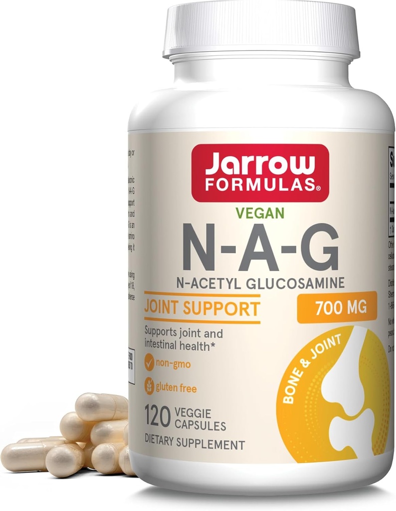 Jarrow Formeln N-A-G 700 mg, N-Acetyl Glucosamin, Acetylate Form von Glucosamin für Knochen und Gelenkunterstützung, 120 Veggie Kapseln, Bis zu 120 Portionen