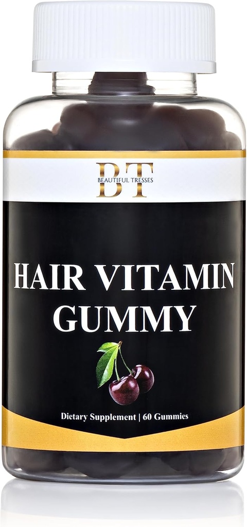 Cabelo Vitamina Gummy Saúde cabelo, pel e unhas, Gummies Vegan & Base de plantas, BIOTIN CHEWABLE, 60 Gummies
