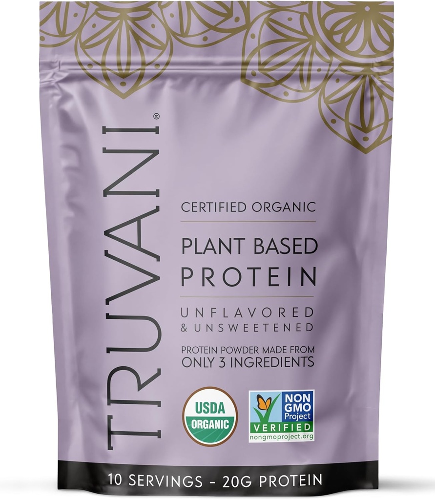 Troni Vegan Pea Protein Tozu | Unflavored | 20g Organic Plant Based Protein | 10 Xəstək əlavə et
