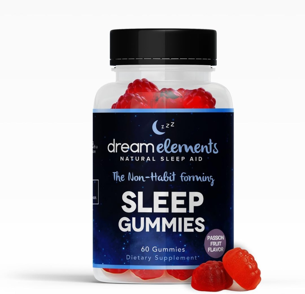 Sleep Supplement Gummies - Kaikki luonnolliset, Passion Fruit Flavor, 60ct