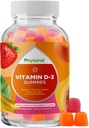 Chewable vitamin D Gummies for voksne - Delicious Daily Vitamin D3 Gummies med D3 2000IU per servering - Gluten og Gelatin Gratis ikke-GMO Gummy for voksen immunitetsstøtte (1 måned)