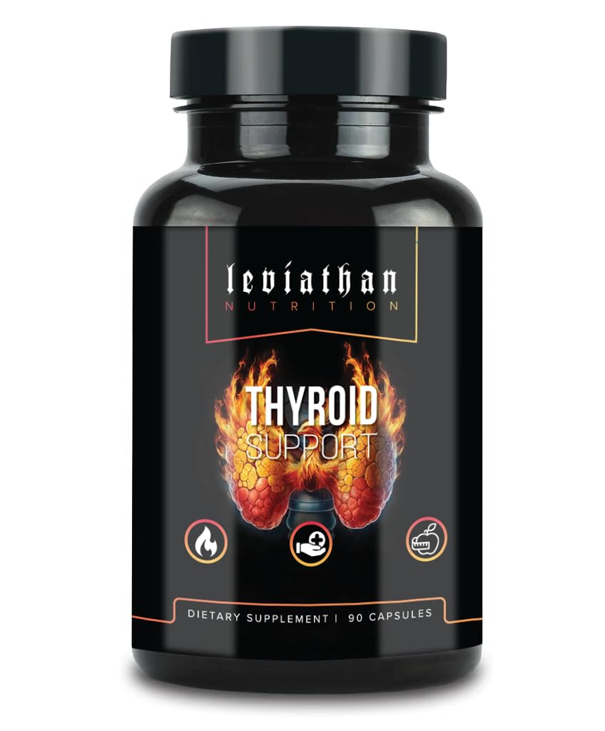 Leviathan Thyroid Support | Energy & Thyroid Health & Iodine Supplement, Selenium, Zinc, Manganese, Copper, L Tyrosine, Guggul Support for Women & Men