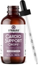 Strauss Natural Cardio Support Drops - Natural Herbal Heart Health Supplement - Helling Keeping Healthy Cardiovascular System for Men and Women - Vegan & Non- GMO - Spearmint Flavored - 100 ml Bottle