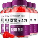 (5 Pack) NutriZen Keto ACV Gummies - Advanced Formula Nutri Zen Keto Plus ACV Gummies Apple Cider Vinegar Keto Nutrizen ACV Gummies Dieta Osagarria Reviews Men Women (300 Gummies)