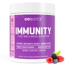 GOBIOTIX Vitamin C - Immune Defense Support Supplement - Immunity Powder Wellness Booster - Vegan Superfood - Elderberry, Turmeric, B12 Vitamin Supplement, Non-GMO and Sugar Free (Berry)