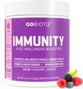 GOBIOTIX Vitamina C - Imune Defense Support Supplement - Immunity Powder Wellness Booster - Vegan Superfood - Elderberry, Açafrão, B12 Suplemento Vitamina, Não-GMO e Açúcar Livre (Berry)