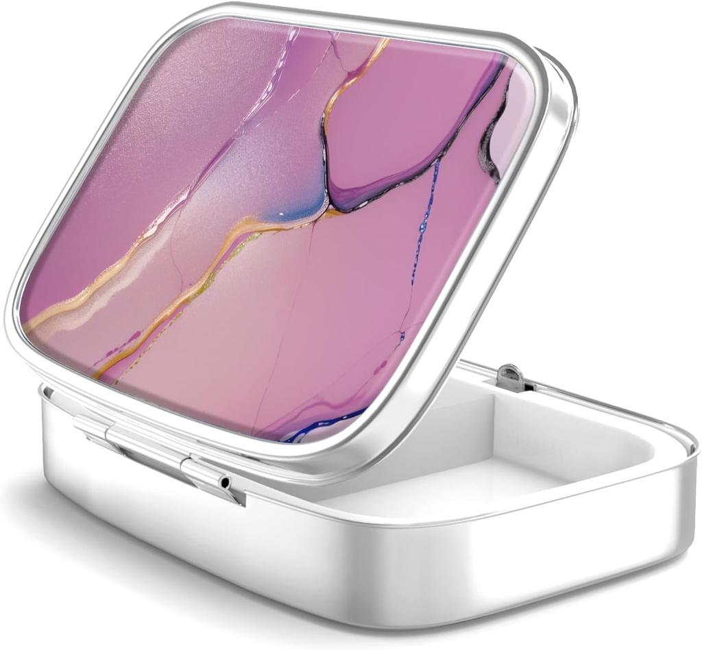 กล่อง Pail 2 เปรียบเทียบตัวพิมพ์เล็ก, Portable สําหรับ Pocket หรือ Purse Pieller Pultier Puler Puleer เพื่อถือวิตามิน, การให้ยา, Fish Teal and Supplement (36 สี Pluple)