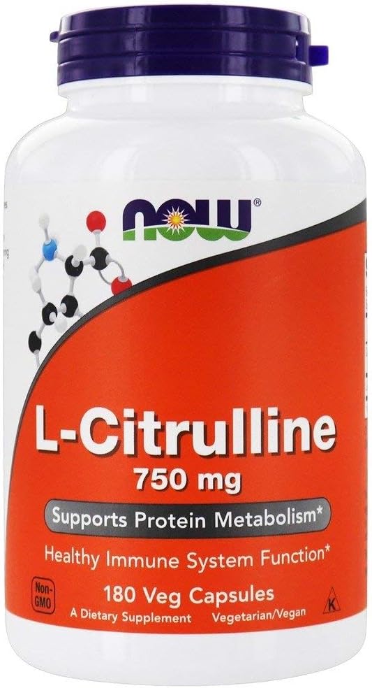 NOWの食糧L-Citrulline 750mg、180のカプセル、(3)のパック