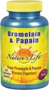 Nature's Life Bromelain & Papain | Proteolytic Enzymes for Digestive Support & Comfort | Pineapple & Papaya | 250mg Ea | 100 Vegetarian Capsules