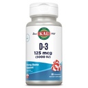 KAL Vitamin D3 Chewable Supplement - 5000 IU 125 mcg, High Potency Vitamin D Chewables, Healthy Teeth, Bone Strength and Immune Support, Natural Peppermint Flavor - 60 Count