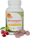 Zahler Energizer+ Vitamin B12-5000 mcg Vitamin B12 - Natural Cherry Flavor Dissolvable Lozenges - Kosher Gluten Free Non-GMO B12 Vitamins 5000 mcg, Energy Boost, Made in USA (120 Count)