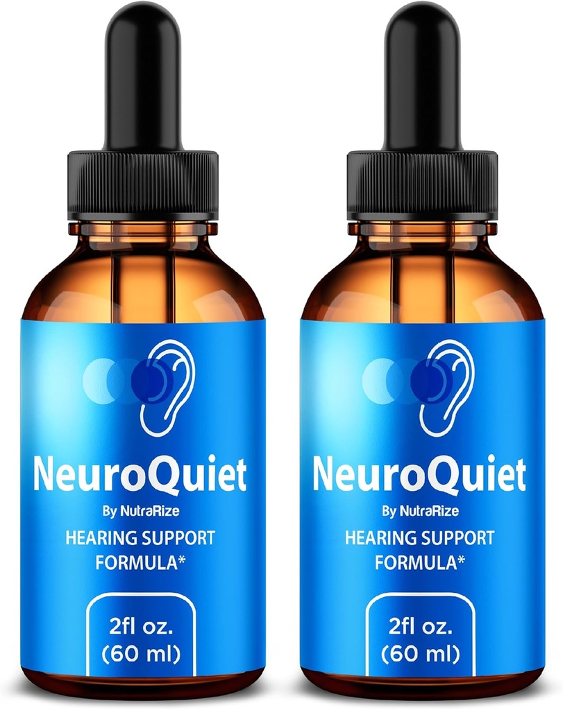 NutraRize (2 Pack NeuroQuiet Drops – Official Hearing Support Formula with Natural, Clean Ingredients para axudar a manter o benestar do oído, Premium Gotas Review (60 Servizos)