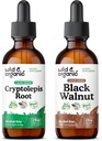 Wild & Organic Cryptopis Root Ticture 2 fl oz & Black Walnut Tincture 2 fl oz