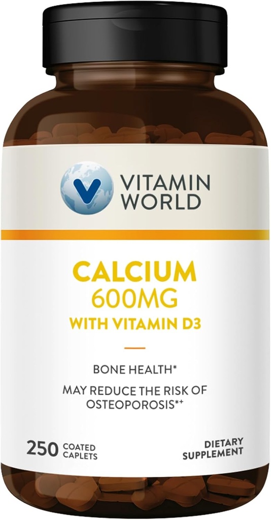 Vitamina Mundial Cálcio 600mg + Vitamina D3 250 Caplets revestidos
