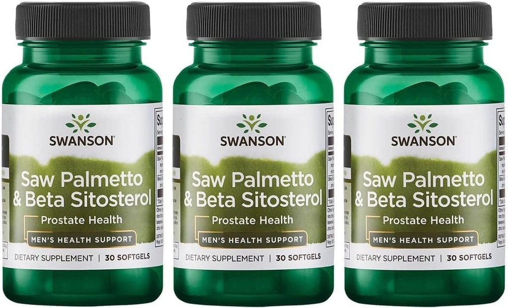 Swanson Saw Palmetto a Beta Sitosterol 30 Sgels (3 balenia)