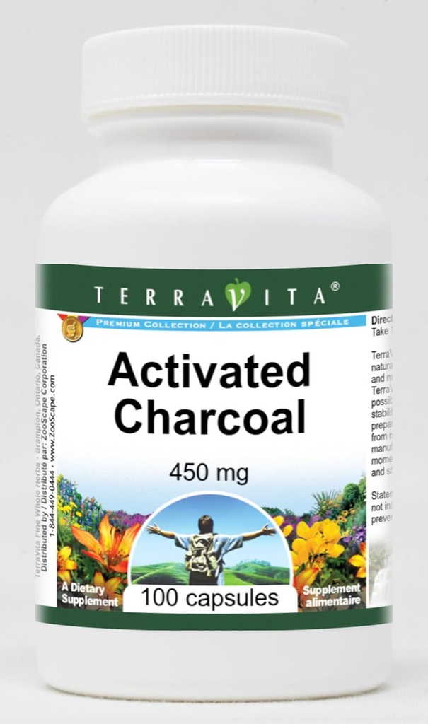 Charcoal activado - 450 mg (100 cápsulas, ZIN: 510652) - 3 Pack