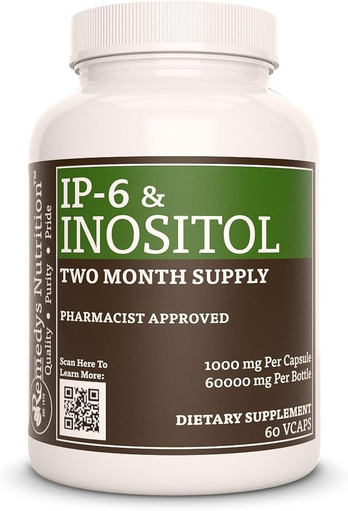 Remedy's nutrition IP6 (hexaphosphate) with Inositol, Calcium & Magnesium | 1,000 mg Dietary Supplement | Two Month Supply