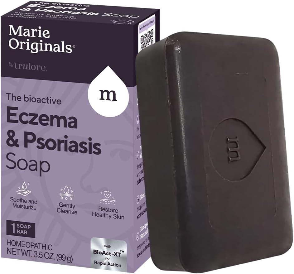 Marie Originals Eczema Face Soap  Washing Bar – Tất cả các Poriasis tự nhiên, Dermatis for dry Flaky da — Detoxify, Remazing, Anti-Itch, làm sạch da (Pack of 1)