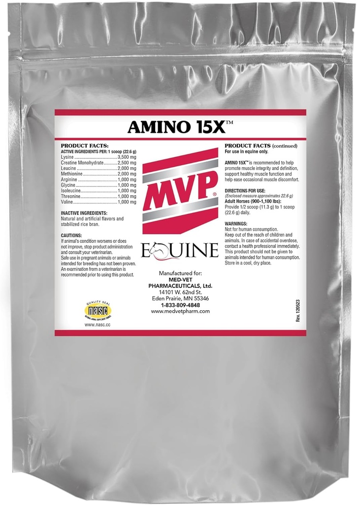 Amino 15X (3 lb) -Podporuje zdravú svalovú funkciu, vývoj a opravy u koní