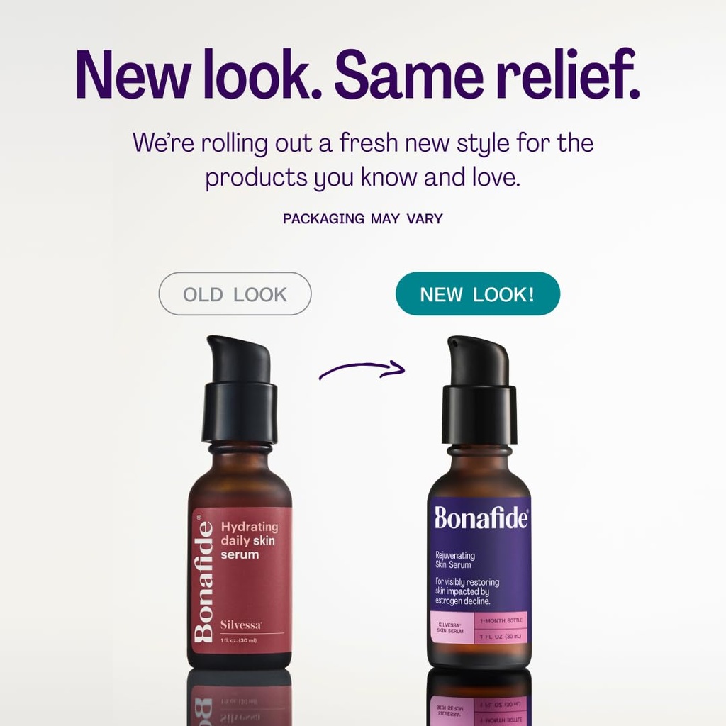 Bonafīds Silvessa Hidratēšana ikdienas ādas Serums – no hormons-free, bez zālēm Atbalsts ādai menopauzes laikā – 30 dienu piegādes (1 fl oz)
