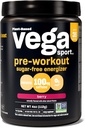Vega Sport Sugar Free Pre-Workout Energizer, Беррі - Pre тренування порошок для жінок та чоловіків, підтримує енергію та фокус, електроліти, Vegan, Keto, Gluten Free, Non GMO, 4 oz