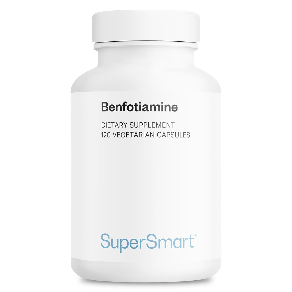 Supersmart - Benfotiamine 320mg per Day (High Potency) - Bioavailable Thiamine - Vitamin B1 Benfotiamine Supplement | Non-GMO & Gluten Free - 120 Vegetarian Capsules