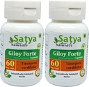 Giloy Forte Capsules 500 mq. 60 Veg. Kapsül | Guduchi (Tinospora Cordifolia) Men və qadınlar üçün çıxış Kapsüllər / Hindistan Ayurvedic Herbal Təhsil / Rəsmə (2 60 Capsules şüşə)