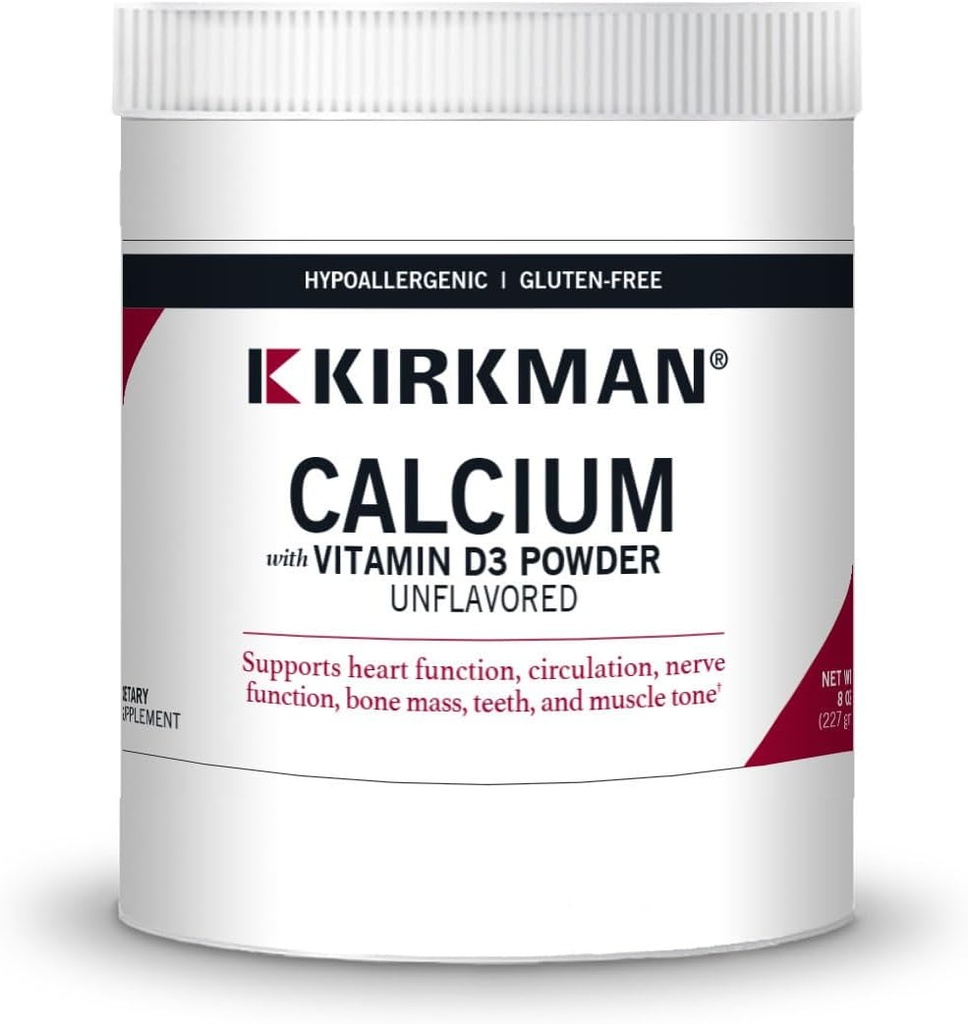 Kirkman - Kalcium D3-vitamin por - 8 oz - esszenciális ásványi anyagok - Segít fenntartani az erős csontok - ízesítetlen