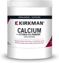 Kirkman - Calcium med D3- vitamin pulver - 8 oz - Essential Minerals - Hjælper med at vedligeholde stærke knogler - Unflavored
